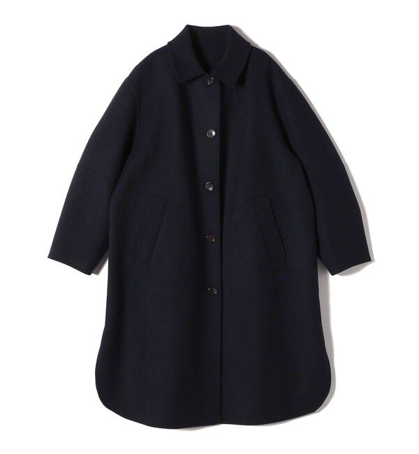 SHIPS for women「SHIPS Primary Navy Label:メルトン リバー ステンカラー コート」|ステンカラーコート|ネイビー