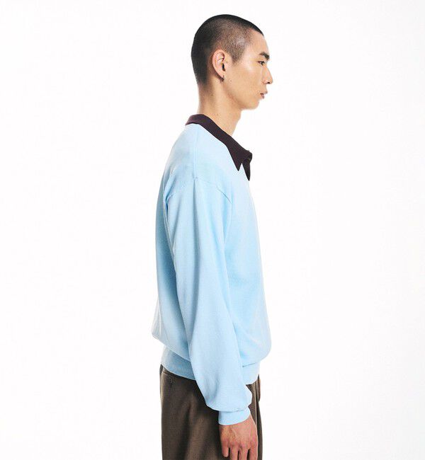 SHIPS「City Ambient Products:〈手洗い可能〉14ゲージ レーヨン ナイロン ワンポイント ニットポロ」|ニット・セーター|