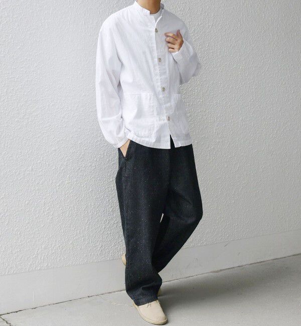 SHIPS any「SHIPS any: BEZ TEXTILE マルチカラー ストライプ / ソリッド  スタンドカラー シャツ◇」|シャツ・ブラウス|