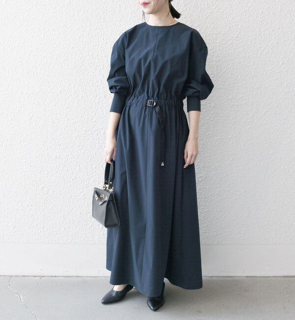 SHIPS any「SHIPS any:〈洗濯機可能〉タイプライター ベルト ギャザー ロング ワンピース」|ワンピース|