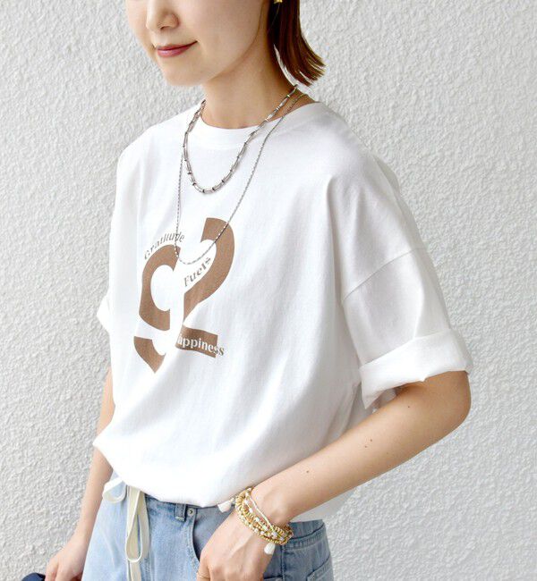 SHIPS for women「【SHIPS別注】81BRANCA:ロゴ 5分袖 TEE」|Tシャツ・カットソー|