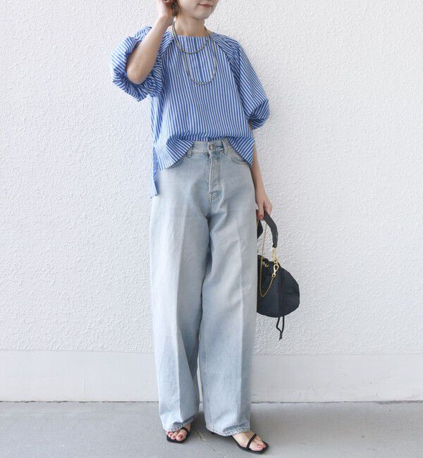 SHIPS for women「〈手洗い可能〉ストライプ バルーン ブラウス」|シャツ・ブラウス|