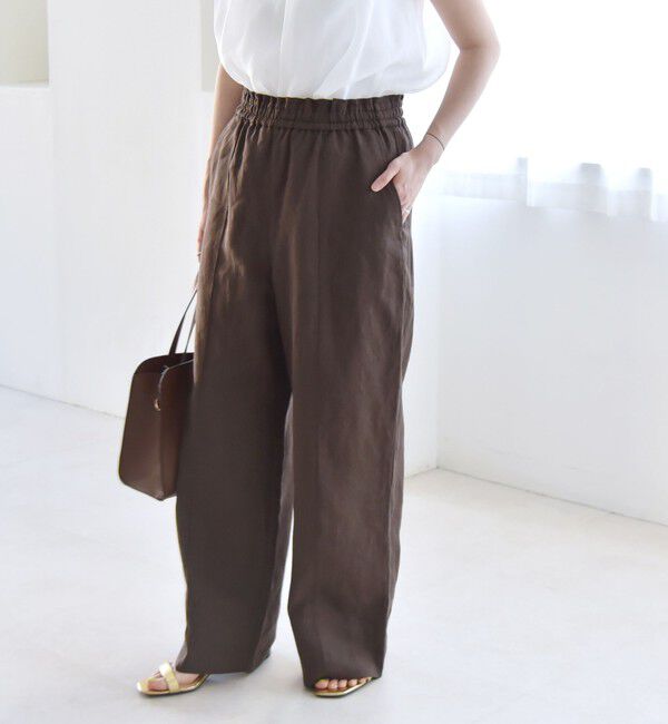 quaranciel「quaranciel:〈洗濯機可能〉ラミー ピンタック ワイド イージー パンツ」|その他|