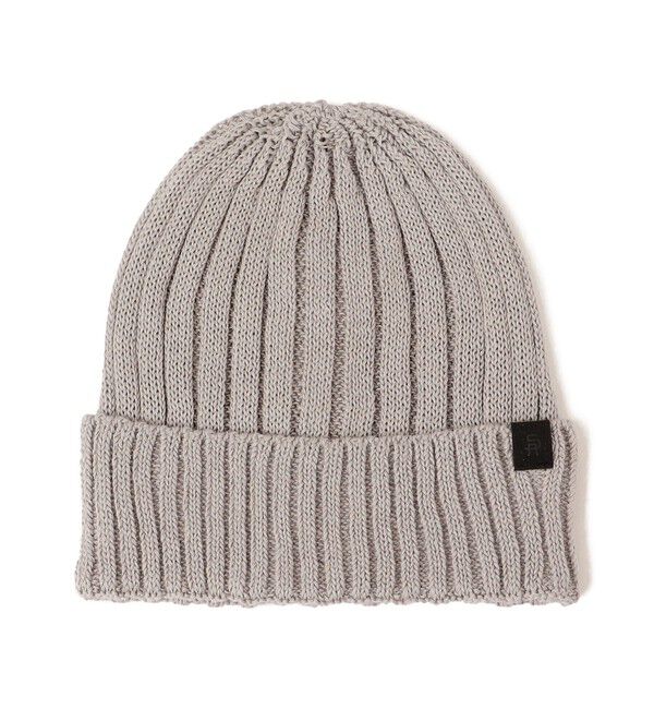 SHIPS any「SHIPS any:〈手洗い可能〉リネン/コットン ワンポイント ピスネーム ワッチキャップ」|ニット帽|グレー