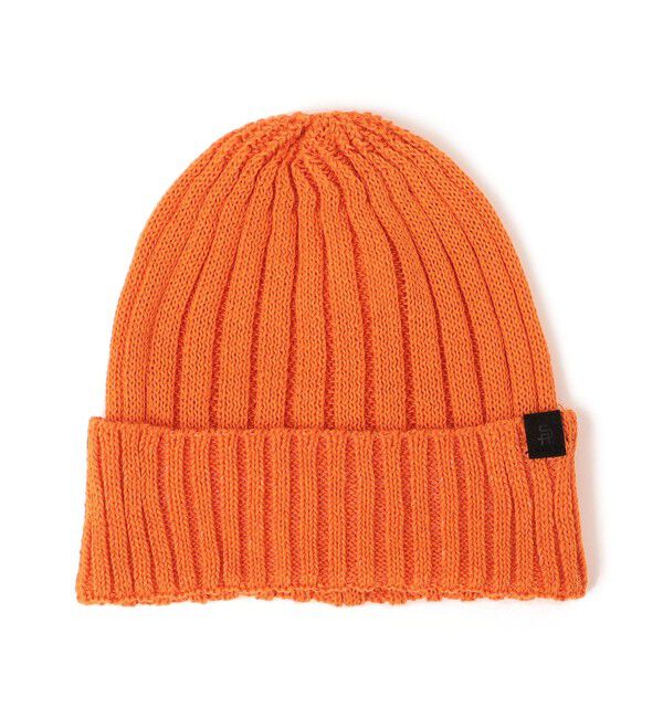 SHIPS any「SHIPS any:〈手洗い可能〉リネン/コットン ワンポイント ピスネーム ワッチキャップ」|ニット帽|オレンジ