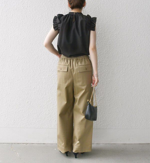 SHIPS any「SHIPS any:〈洗濯機可能〉ミニサッカー フリル スタンドカラー シャツ ブラウス」|シャツ・ブラウス|