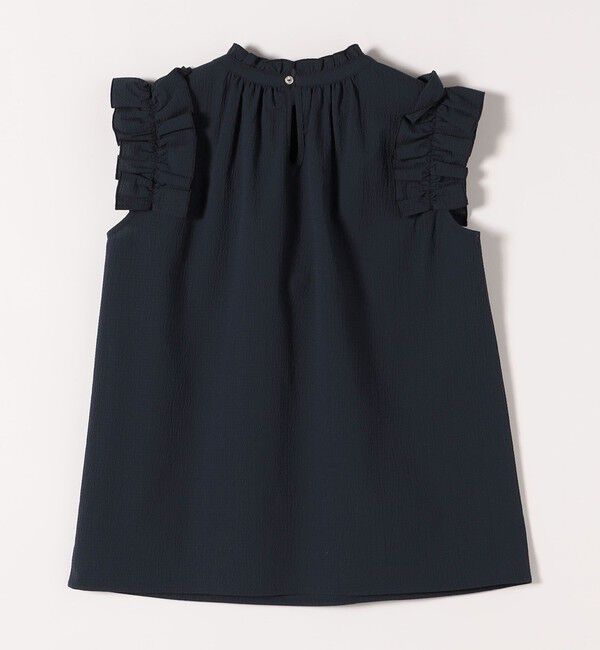 SHIPS any「SHIPS any:〈洗濯機可能〉ミニサッカー フリル スタンドカラー シャツ ブラウス」|シャツ・ブラウス|