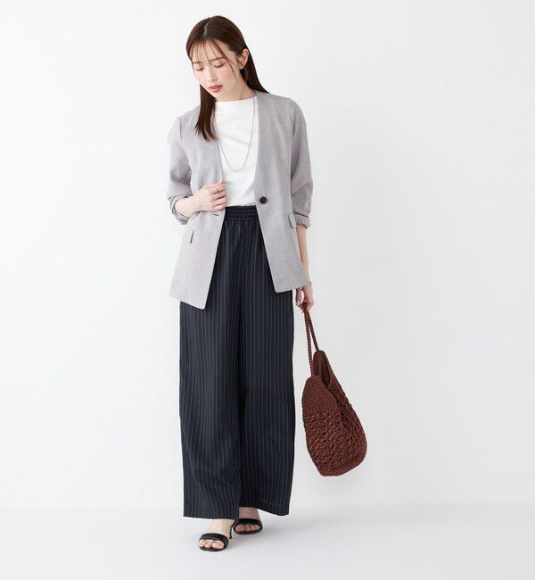 SHIPS Colors 「SHIPS Colors:〈手洗い可能〉リネンライク 1B ジャケット」|ノーカラージャケット|