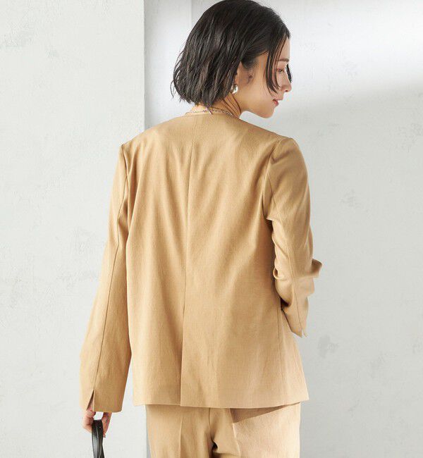 SHIPS for women「〈手洗い可能〉FUNCTIONAL カラーレス ジャケット（セットアップ対応）」|ノーカラージャケット|