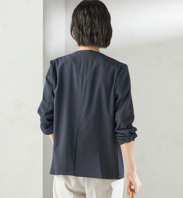 SHIPS for women「〈手洗い可能〉FUNCTIONAL カラーレス ジャケット（セットアップ対応）」|ノーカラージャケット|