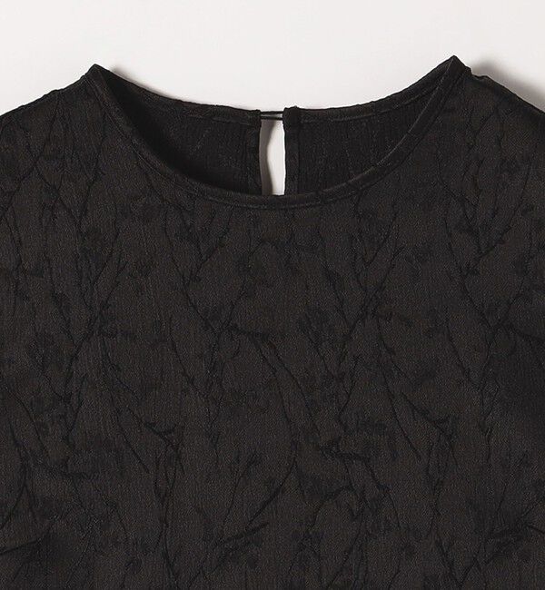 SHIPS any「SHIPS any:〈洗濯機可能〉サテン ジャカード ノースリ ペプラム リボン ブラウス」|シャツ・ブラウス|