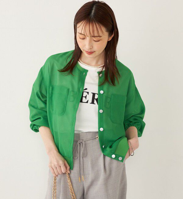 SHIPS Colors 「SHIPS Colors:〈手洗い可能〉メッシュ ノーカラー ハオリ 2◇」|ブルゾン・スタジャン|