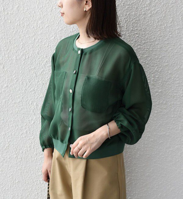 SHIPS Colors 「SHIPS Colors:〈手洗い可能〉メッシュ ノーカラー ハオリ 2◇」|ブルゾン・スタジャン|