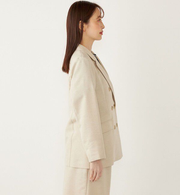 SHIPS Colors 「SHIPS Colors:〈手洗い可能〉リネン ミックス ラメ ダブル ジャケット」|テーラードジャケット|