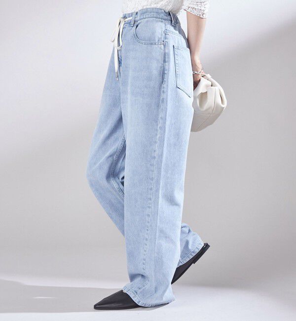 SHIPS for women「〈洗濯機可能〉ドロスト イージー デニム パンツ」|デニム|