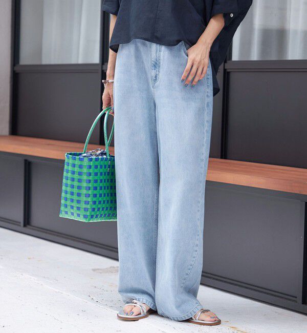 SHIPS for women「〈洗濯機可能〉ドロスト イージー デニム パンツ」|デニム|