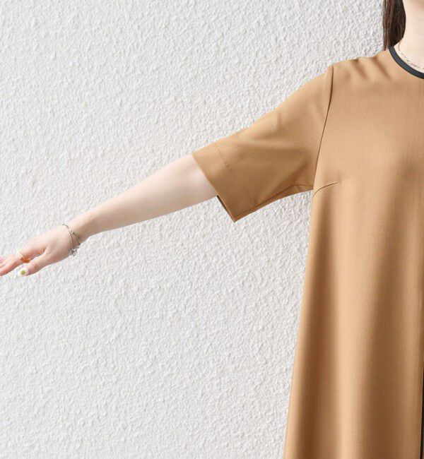 SHIPS any「SHIPS any:〈洗濯機可能〉ウーステッド パイピング ボタン フレア ワンピース」|ワンピース|