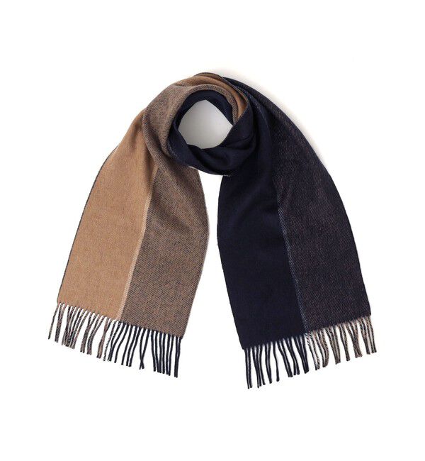 SHIPS any「SHIPS any: サープラスヤーン ウール カシミヤ リバーシブル パネル マフラー◇」|マフラー|