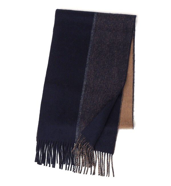 SHIPS any「SHIPS any: サープラスヤーン ウール カシミヤ リバーシブル パネル マフラー◇」|マフラー|