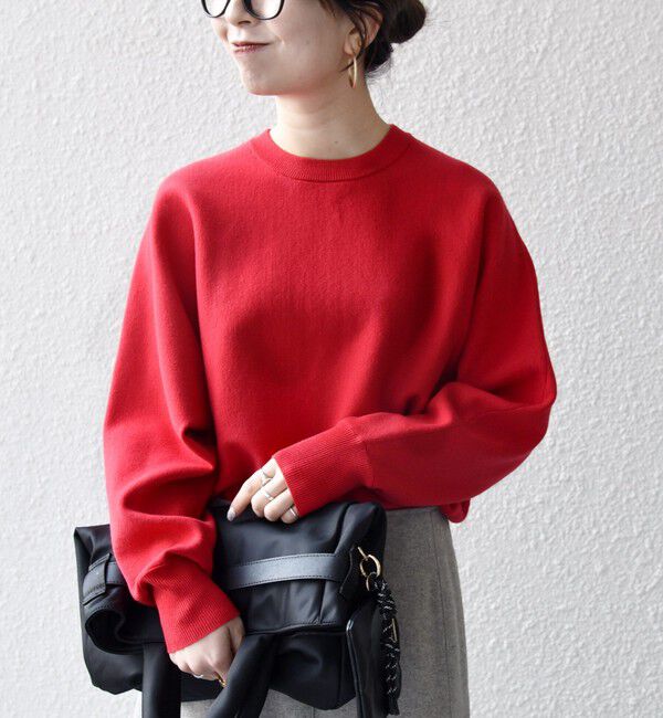 SHIPS any「SHIPS any:〈洗濯機可能〉クルーネック ドルマン ベーシック ニット プルオーバー」|ニット・セーター|