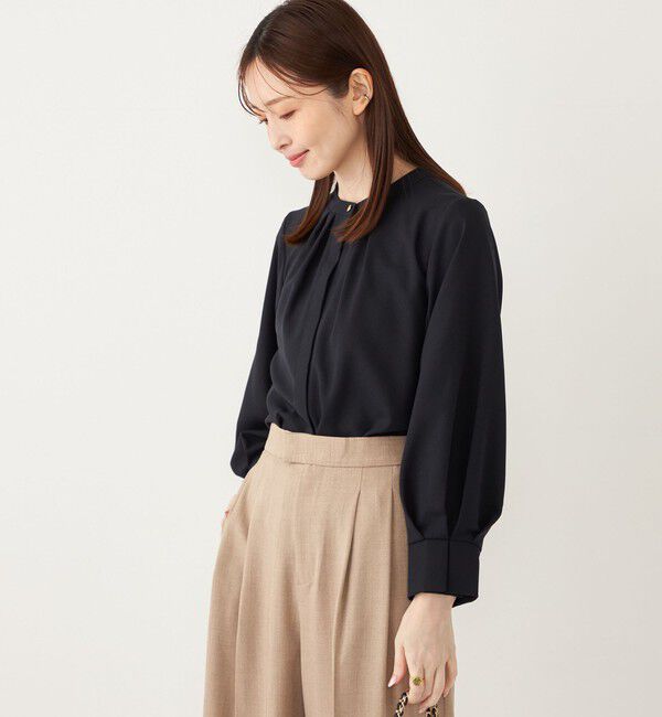 SHIPS Colors 「《予約》SHIPS Colors:〈洗濯機可能〉ジョーゼット タックスリーブ ブラウス2◆」|シャツ・ブラウス|