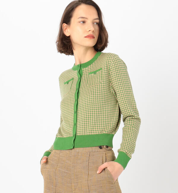CABaN「コットンカシミヤ ギンガムチェックカーディガン」|カーディガン|