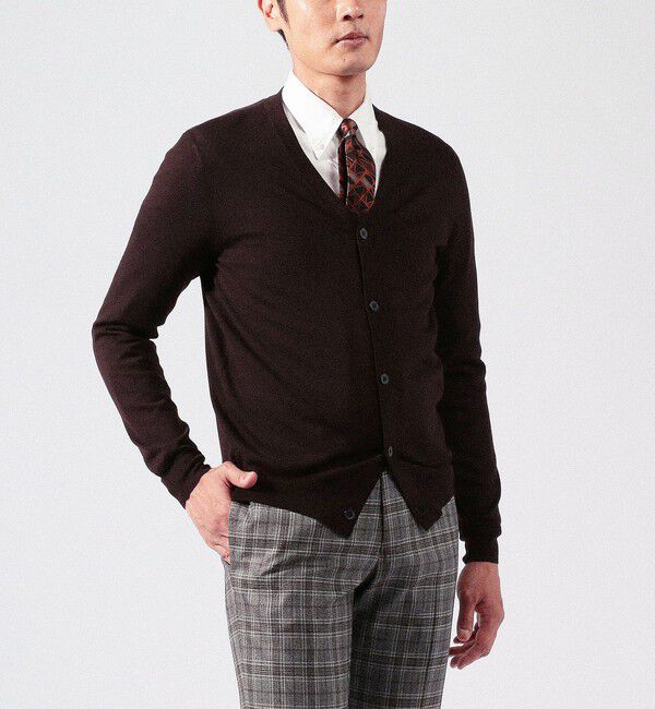 TOMORROWLAND MENS「スーパーファインメリノウール Vネックカーディガン」|ニット・セーター|