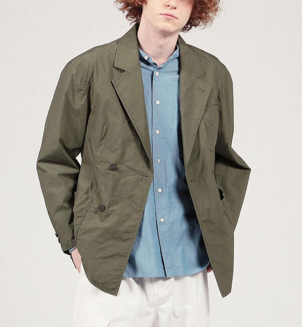 TOMORROWLAND MENS「スーピマコットンタイプライター 4Bダブルブレステッドジャケット」|テーラードジャケット|