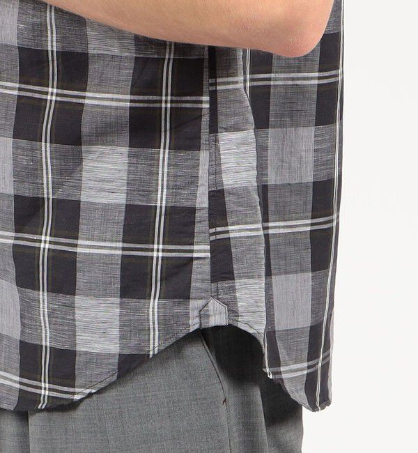 TOMORROWLAND MENS「コットンリネン マドラスチェック サファリシャツ」|シャツ・ブラウス|