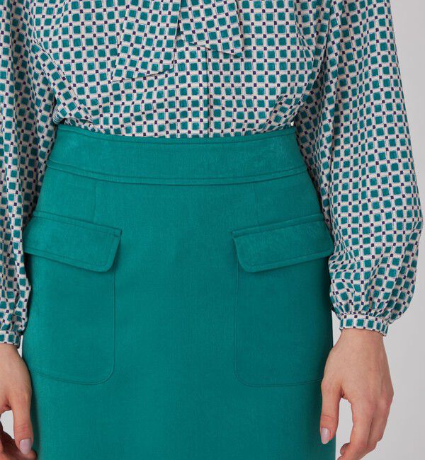 Ballsey「ブラッシュドサテン サイドポケットタイトスカート」|タイト|