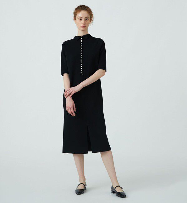 Ballsey「ウールポリエステルパールコンビ ハーフスリーブワンピース」|ワンピース|