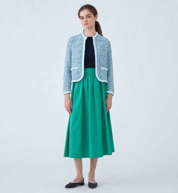 Ballsey「ストレッチタフタ ボリュームギャザースカート」|フレア|