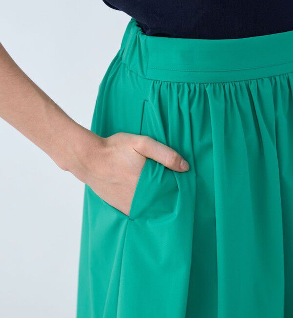 Ballsey「ストレッチタフタ ボリュームギャザースカート」|フレア|