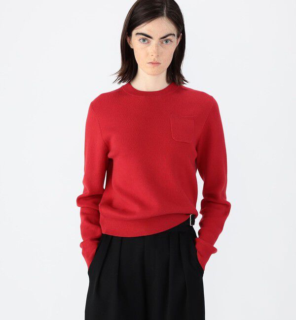 CABaN「コットンカシミヤ ポケットプルオーバー」|ニット・セーター|