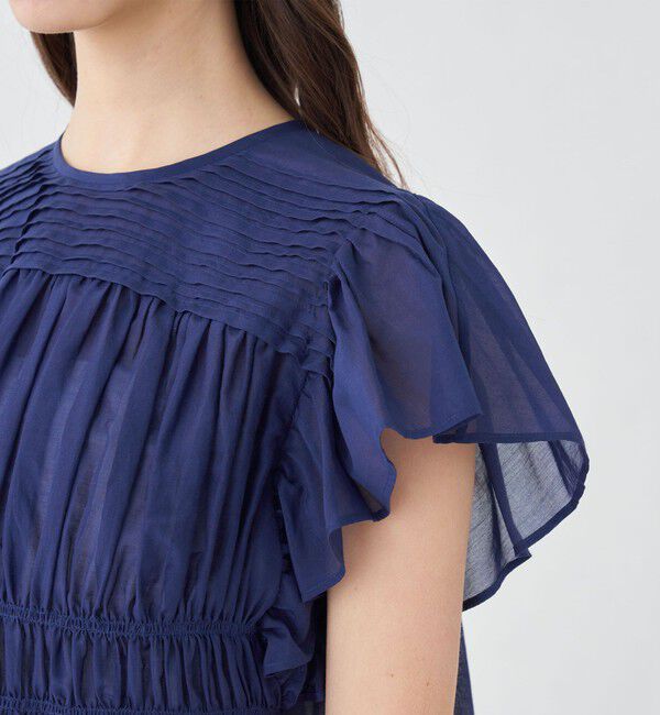 TOMORROWLAND collection「コットンシルク シャーリングラッフルスリーブブラウス」|シャツ・ブラウス|