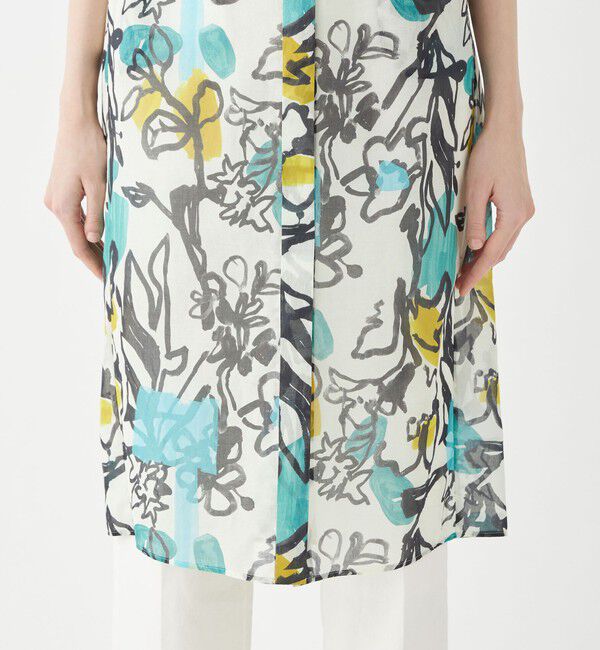 TOMORROWLAND collection「キャンバスフラワープリント スリーブギャザーワンピース」|ワンピース|