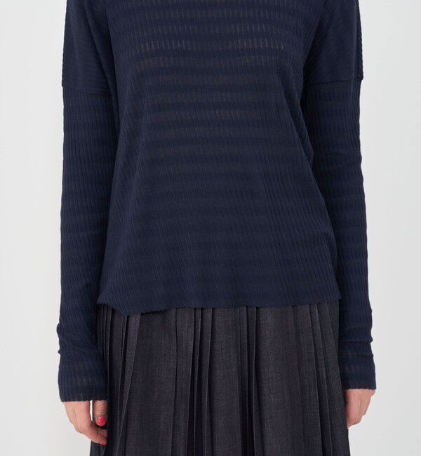 GALERIE VIE「シアーボーダー ボートネックプルオーバー」|Tシャツ・カットソー|