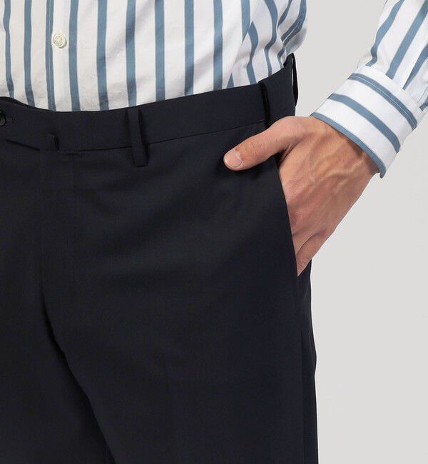 TOMORROWLAND MENS「ポリエステルウール スリムストレートスラックス FREE FIT」|スラックス|