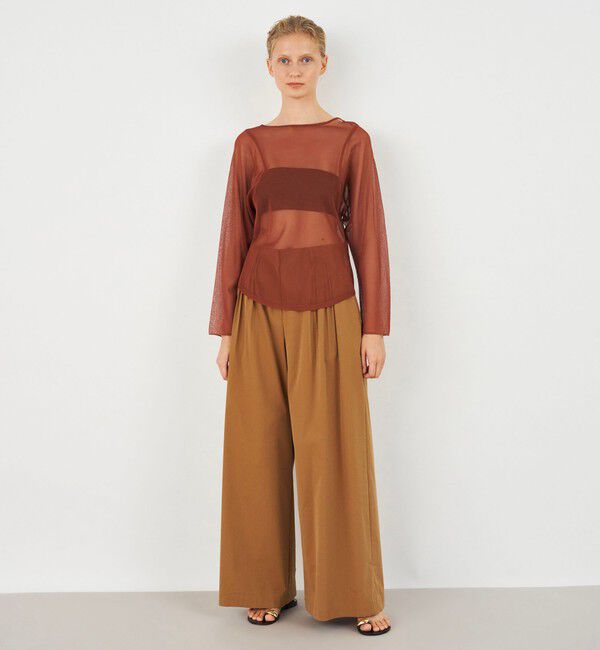 DES PRES「コットンストレッチポプリン フロントマルチタックパンツ」|スラックス|