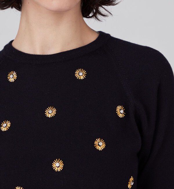 MACPHEE「ウールビジュー ハーフスリーブプルオーバー」|ニット・セーター|