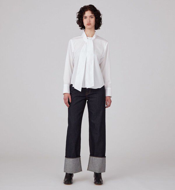 MACPHEE「コットンブロード ボウタイブラウス」|シャツ・ブラウス|