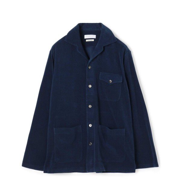 TOMORROWLAND MENS「スビンコットンパイル オープンカラーシャツブルゾン」|シャツ・ブラウス|67 ダークブルー