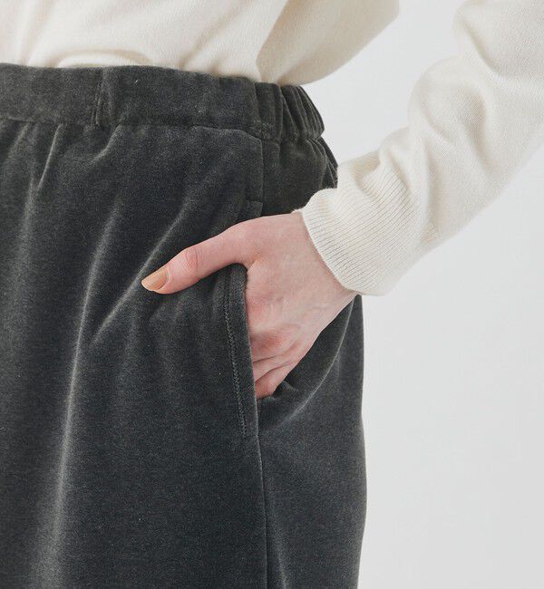 GALERIE VIE「コットンベロア サイドスリットマキシスカート」|タイト|