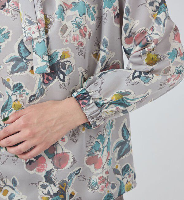 TOMORROWLAND collection「サラサナッツプリント ボウタイギャザーブラウス」|シャツ・ブラウス|