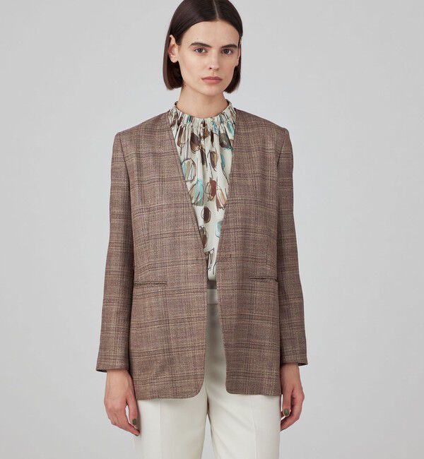 TOMORROWLAND collection「シャドウウィンドウ カラーレスジャケット」|ノーカラージャケット|