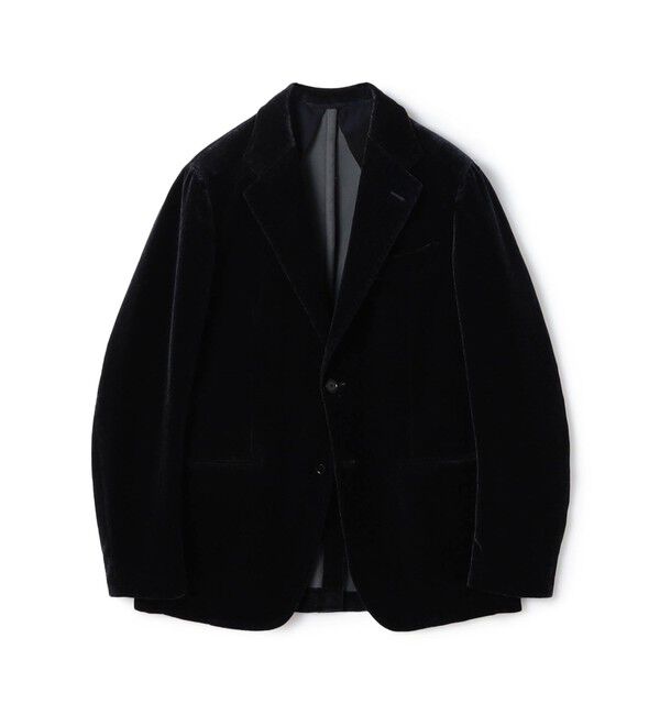 TOMORROWLAND MENS「ウォッシュドベルベット シングルブレステッド 2Bジャケット PONTOGLIO」|テーラードジャケット|68 ネイビー系