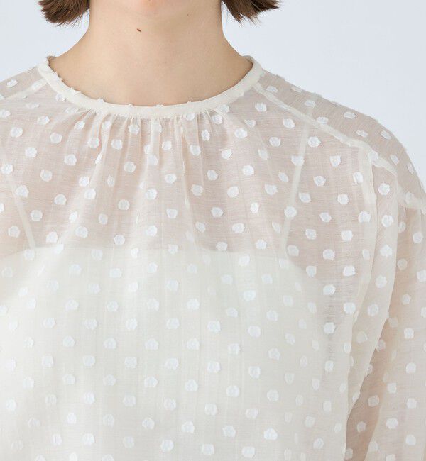 Ballsey「フラワーカットジャカード パフスリーブブラウス」|シャツ・ブラウス|