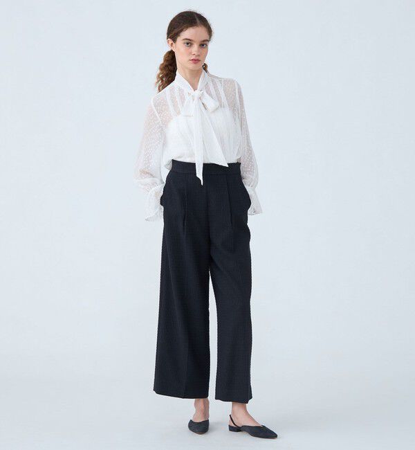 Ballsey「フォイルカットジャカード ボウタイブラウス」|シャツ・ブラウス|