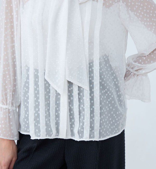 Ballsey「フォイルカットジャカード ボウタイブラウス」|シャツ・ブラウス|