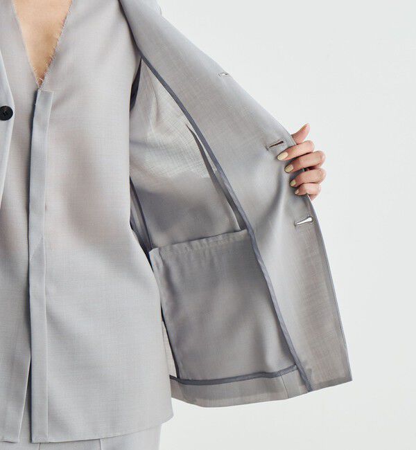 Edition「ウールビエラ ノーカラージャケット」|ノーカラージャケット|